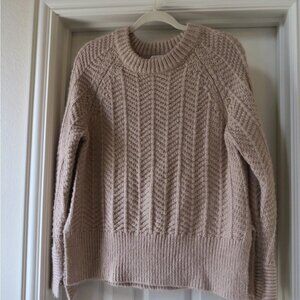 H&M Textured Knit Sweater in Beige/Oatmeal